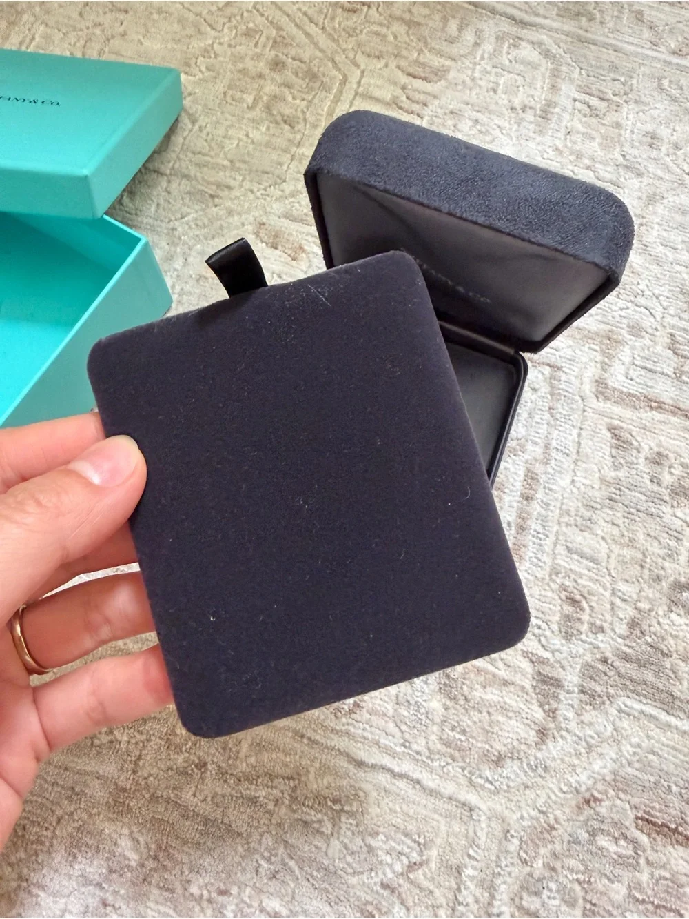 Tiffany & Co. Blue Jewelry Gift Box + Black Presentation Box (large)